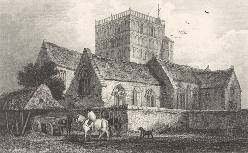 KENT. St. Clements Church. Sandwich. Allen 1833 old antique print picture